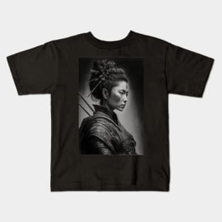 Japanese Female Samurai Kids T-Shirt